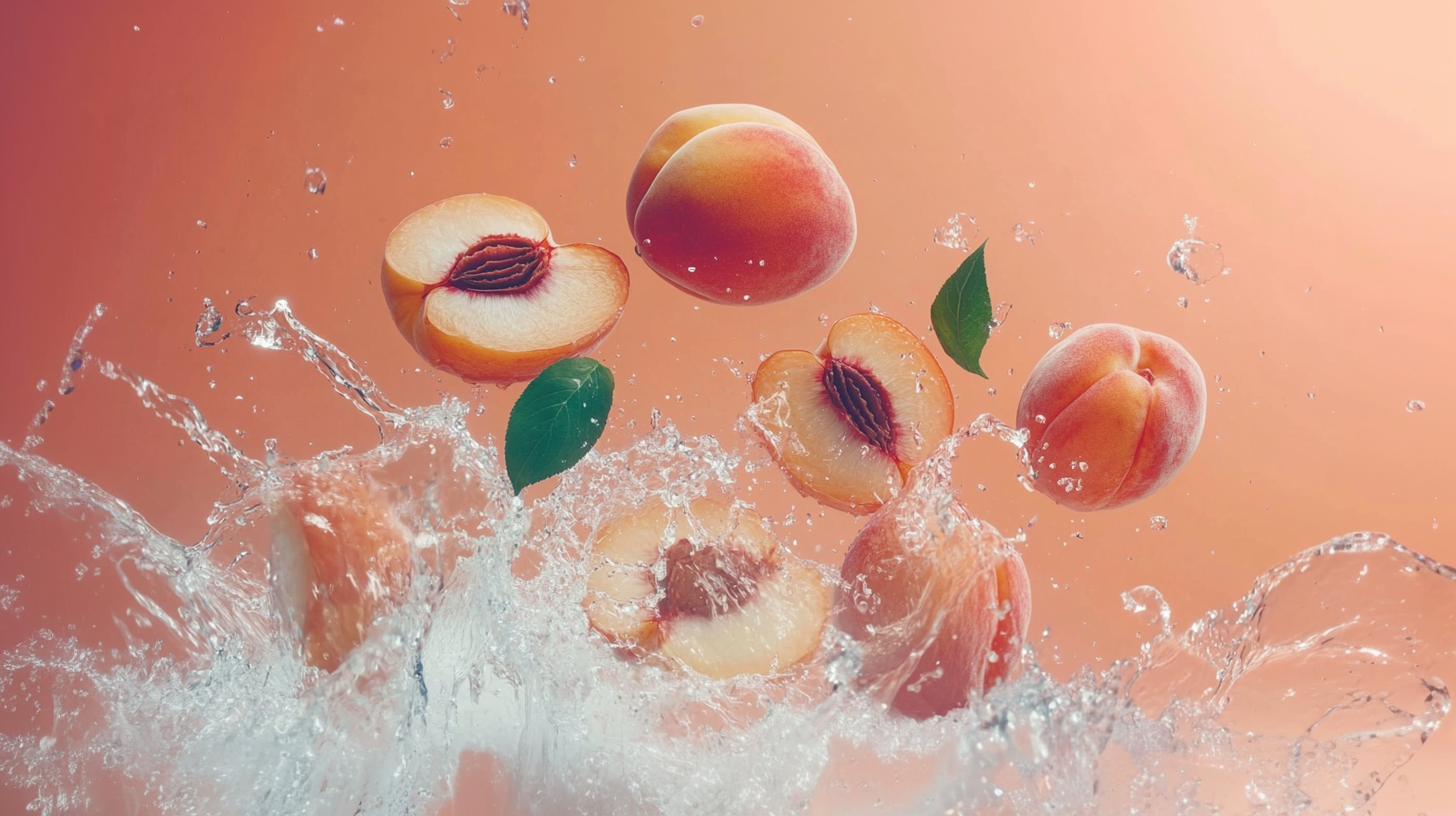 cutting peaches in half